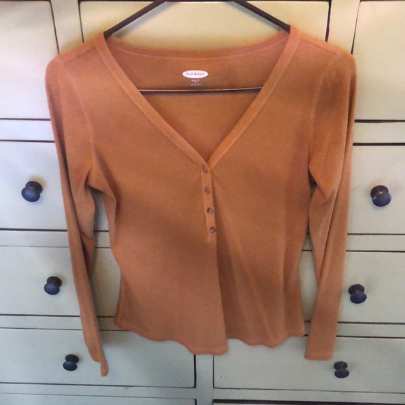 Long sleeve mustard color top - Picture 1 of 4